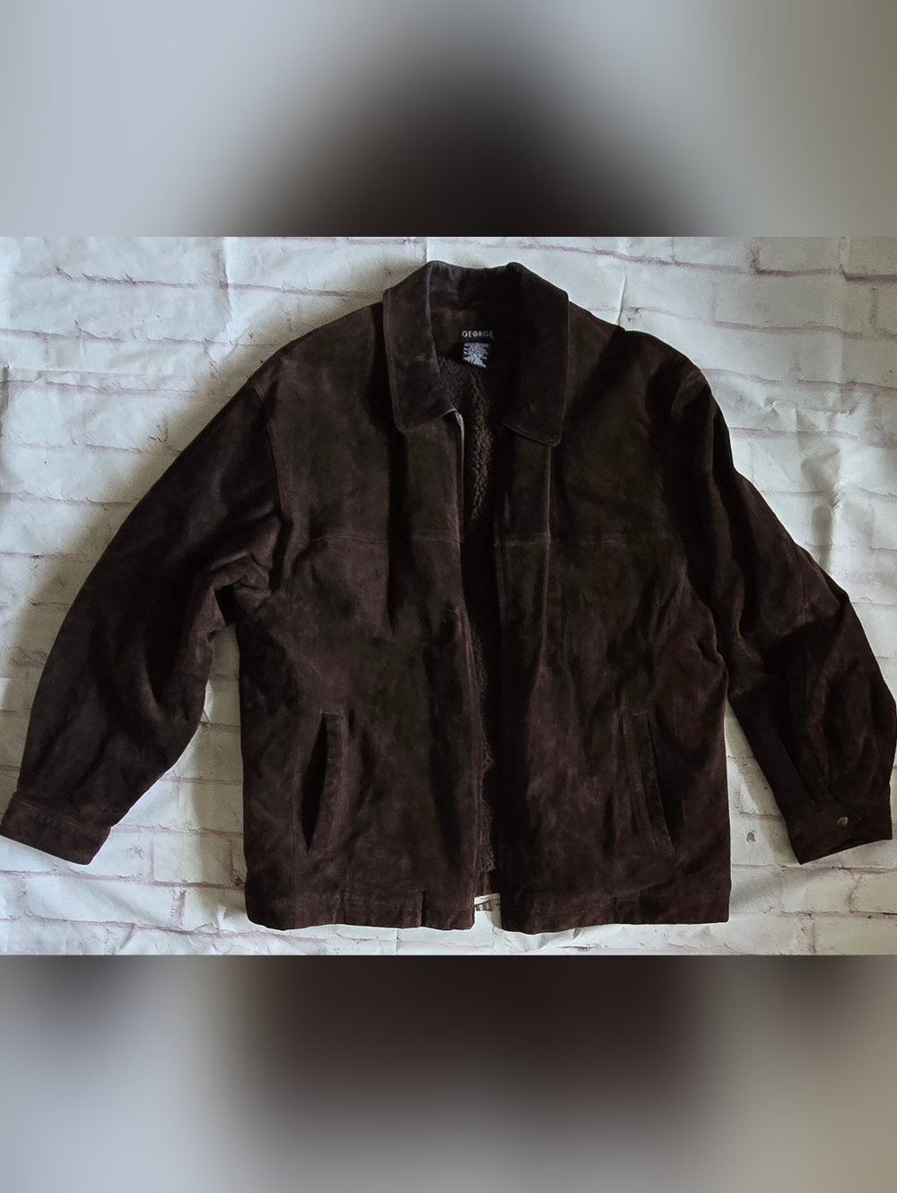 Men's George Brown Suede Bomber Jacket
